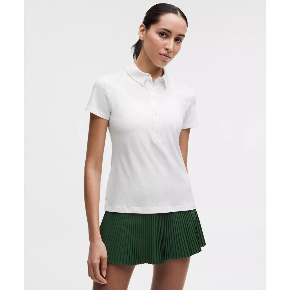 Lululemon Women’s Polo Sz 6 White QuickDry Preppy Tennis Golf Athletic NWT